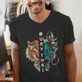 Muay Thai Dragon Tiger Men's V-Neck T-Shirt