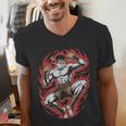 Muay Thai Elbow Strike Silhouette Minimal Clean Sport Men's V-Neck T-Shirt