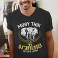 Muay Thai Elephant Martial Arts Thai Boxing Coach Lover Men's V-Neck T-Shirt