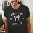 Muay Thai Fight Club Kickboxing Fighters W Men's V-Neck T-Shirt Muay Thai Fight Club Kickboxing Fighters W Men's V-Neck T-Shirt