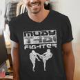 Muay Thai Fighter Boxing Martial Arts Men's V-Neck T-Shirt Muay Thai Fighter Boxing Martial Arts Men's V-Neck T-Shirt