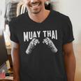 Muay Thai Fighter Fists MMA Club Martial Arts Fighting Coach Men's V-Neck T-Shirt