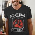 Muay Thai Fighter Hobby Boxing Martial Arts Men's V-Neck T-Shirt