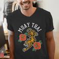 Muay Thai Fighter Hobby Martial Arts Boxing Men's V-Neck T-Shirt