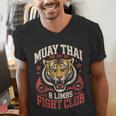 Muay Thai Fighter Tiger 8 Limbs Thai Boxing Men's V-Neck T-Shirt