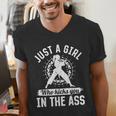 Muay Thai Girls Just a Girl Who Kicks You In The Ass Men's V-Neck T-Shirt Muay Thai Girls Just a Girl Who Kicks You In The Ass Men's V-Neck T-Shirt