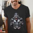 Muay Thai Gorilla Thai Boxing And Fighting Men's V-Neck T-Shirt