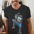 Muay Thai Gorilla Thai Boxing Men's V-Neck T-Shirt Muay Thai Gorilla Thai Boxing Men's V-Neck T-Shirt