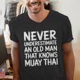 Muay Thai For Grandpa Men Mixed Martial Arts Men's V-Neck T-Shirt Muay Thai For Grandpa Men Mixed Martial Arts Men's V-Neck T-Shirt