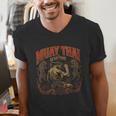 Muay Thai Grandpa Vintage Thai Boxing Fighter Art Men's V-Neck T-Shirt