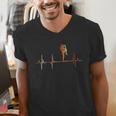 Muay Thai Heartbeat Vintage ECG Cardiogram Retro Men's V-Neck T-Shirt