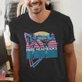 Muay Thai Kickboxing Retro Free Head Kicks Men's V-Neck T-Shirt