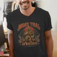 Muay Thai Life Vintage Thai Boxing Nak Muay Thai Giant Men's V-Neck T-Shirt