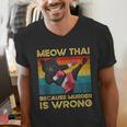 Muay Thai Because Murder Is Wrong Cat Meow Thai Men's V-Neck T-Shirt Muay Thai Because Murder Is Wrong Cat Meow Thai Men's V-Neck T-Shirt