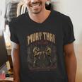 Muay Thai Nak Muay Vintage Thai Boxing Warrior Art Men's V-Neck T-Shirt Muay Thai Nak Muay Vintage Thai Boxing Warrior Art Men's V-Neck T-Shirt