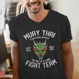 Muay Thai Oni Fight Team Kickboxing Men's V-Neck T-Shirt Muay Thai Oni Fight Team Kickboxing Men's V-Neck T-Shirt