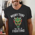Muay Thai Oni Mask Thai Boxing And Kickboxing Men's V-Neck T-Shirt