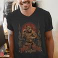 Muay Thai Roots Vintage Thai Boxing Fighter Thailand Dog Men's V-Neck T-Shirt