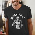 Muay Thai Skeleton Fighter MMA Club Coach Martial Arts Fight Men's V-Neck T-Shirt Muay Thai Skeleton Fighter MMA Club Coach Martial Arts Fight Men's V-Neck T-Shirt
