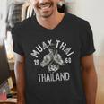 Muay Thai Thailand Vintage Tiger Fighter Training Small Men's V-Neck T-Shirt
