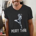 Muay Thai Tiger Nak Muay Kickboxing Men's V-Neck T-Shirt