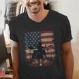 Patriotic Drum Kit Silhouette American Flag Men's V-Neck T-Shirt Patriotic Drum Kit Silhouette American Flag Men's V-Neck T-Shirt