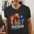 Portaging Canoe Wilderness Adventure Scenic Graphic Men's V-Neck T-Shirt