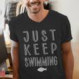 Pretty Fish Just Keep Swimming Men's V-Neck T-Shirt Pretty Fish Just Keep Swimming Men's V-Neck T-Shirt