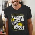 Punch Hard Eat Tacos Professional Boxer Muay Thai Boxing Men's V-Neck T-Shirt