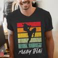 Retro Muay Thai Vintage MMA Martial Arts Thailand Boxing Men's V-Neck T-Shirt Retro Muay Thai Vintage MMA Martial Arts Thailand Boxing Men's V-Neck T-Shirt