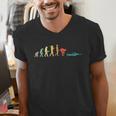 Retro Swimming Evolution For Swimmers Small Men's V-Neck T-Shirt