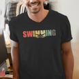 Retro Swimming Vintage Swimming Swimmer Men's V-Neck T-Shirt