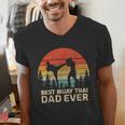 Retro Vintage Best Muay Thai Dad Ever Father's Day Men's V-Neck T-Shirt
