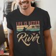 Rowing Canoe Kajak Life Is Better On The River Men's V-Neck T-Shirt