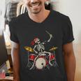 Skeleton Drummer Skull Drum Kit Halloween Sleeveless Men's V-Neck T-Shirt Skeleton Drummer Skull Drum Kit Halloween Sleeveless Men's V-Neck T-Shirt