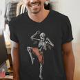 Skeleton Muay Thai Boxing Karate Kickboxing Martial Arts Men's V-Neck T-Shirt Skeleton Muay Thai Boxing Karate Kickboxing Martial Arts Men's V-Neck T-Shirt