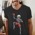 Skeleton Muay Thai Halloween Kickboxing MMA Fighter Costume Men's V-Neck T-Shirt Skeleton Muay Thai Halloween Kickboxing MMA Fighter Costume Men's V-Neck T-Shirt