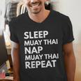Sleep Nap Muay Thai Repeat Lover Martial Arts Men's V-Neck T-Shirt