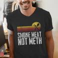 Smoke Meat Not Meth Grilled BBQ Dad Brisket Grilling Men's V-Neck T-Shirt
