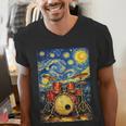Starry Night Drum Kit Van Gogh Style Art Men's V-Neck T-Shirt Starry Night Drum Kit Van Gogh Style Art Men's V-Neck T-Shirt