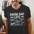 Swim Dad Life Swimmer Father's Day Swimming Daddy Men's V-Neck T-Shirt Swim Dad Life Swimmer Father's Day Swimming Daddy Men's V-Neck T-Shirt