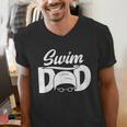 Swim Dad Proud Swimming Dad Of A Swimmer Dad Swim Father Men's V-Neck T-Shirt