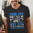 Swim Dad Swimming Dad Of A Swimmer Dad Swim Father Men's V-Neck T-Shirt Swim Dad Swimming Dad Of A Swimmer Dad Swim Father Men's V-Neck T-Shirt