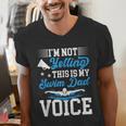 Swim Dad Voice Swimming Dad Of A Swimmer Father Men's V-Neck T-Shirt
