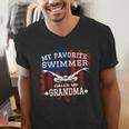 Swim Grandma Tshirt US American Flag Swimming Tee Men's V-Neck T-Shirt Swim Grandma Tshirt US American Flag Swimming Tee Men's V-Neck T-Shirt