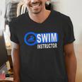 Swim Instructor Swimming Teacher Swimmer In Pool Graphic Art Men's V-Neck T-Shirt Swim Instructor Swimming Teacher Swimmer In Pool Graphic Art Men's V-Neck T-Shirt