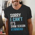 Swim Season Swim Dad Of A Swimmer Father Swimming Dad Men's V-Neck T-Shirt Swim Season Swim Dad Of A Swimmer Father Swimming Dad Men's V-Neck T-Shirt