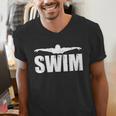 Swim Sports Swimming Water Athletic Swimmer Men's V-Neck T-Shirt Swim Sports Swimming Water Athletic Swimmer Men's V-Neck T-Shirt