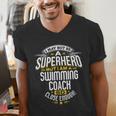 Swimming Coach TShirt Idea Superhero Swimming Shirt Men's V-Neck T-Shirt