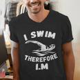 Swimming Competitive Freestyle Swim For Swimmer Men's V-Neck T-Shirt